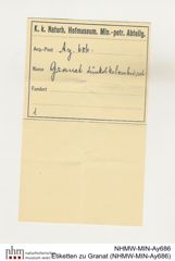 Etiketten zu Granat (NHMW-MIN-Ay686)